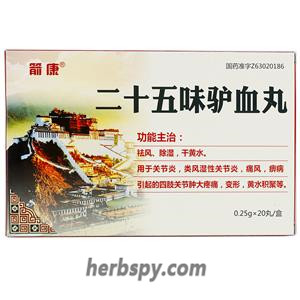 Ershiwuwei Luxue Wan for gout and joints yellow water accumulation